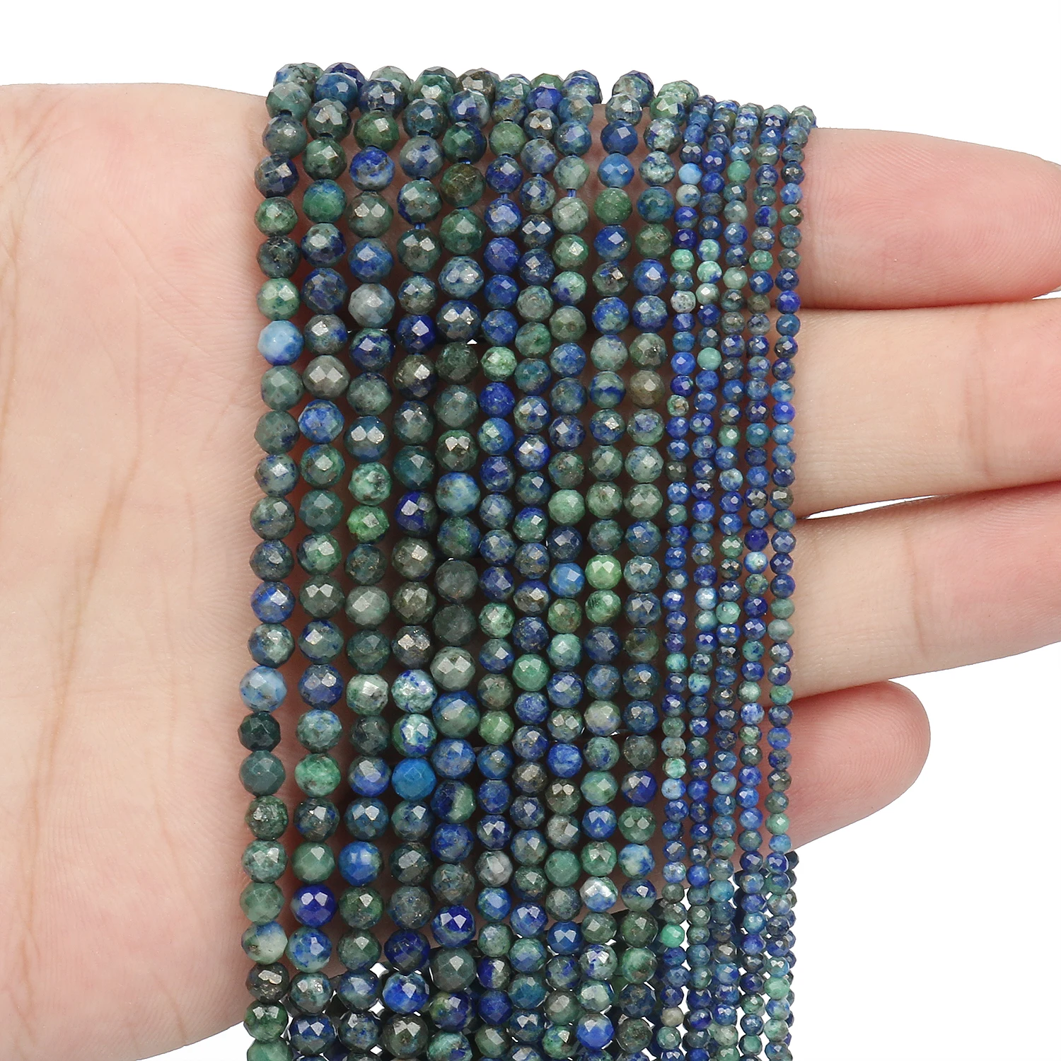 

2 3 4 mm Natural Stone Lapis Lazuli Beads Faceted Loose Tiny Beads for DIY Jewelry Making Bracelet Necklace 15 inches Wholesale