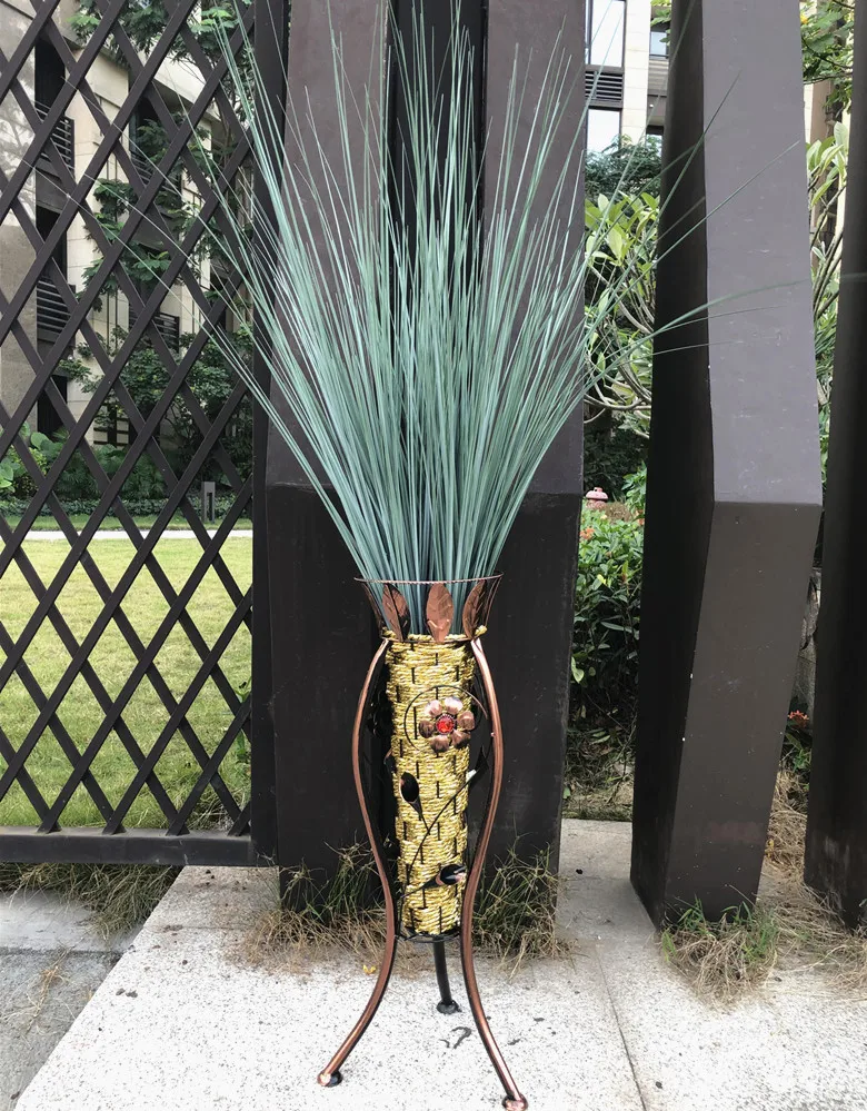 100cm Artificial Plastic Long Reed Grass Handle Green Onion Grass Plants Christmas Foxtail Tree Wedding Garden Home Decor Props