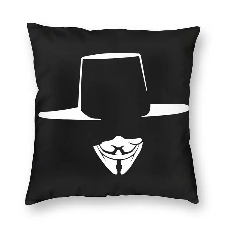 V For Vendetta Hacker Cushion Cover 40x40cm Home Decor 3D Print Anonymous Guy Fawkes Throw Pillow Case for Sofa Double Side