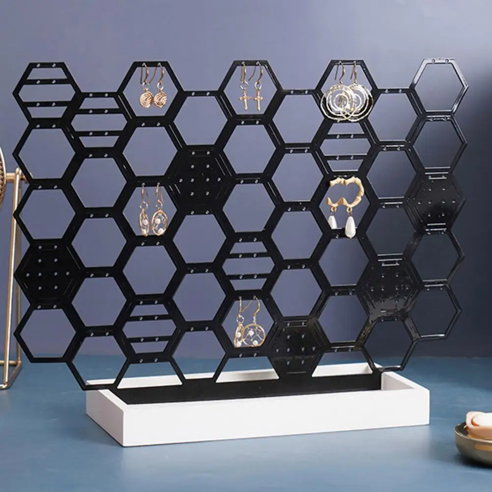 Jewelry Holder Honeycomb Shape Ornamental Hexagon Multi-Functional Jewelry Display Stand Storage for Home