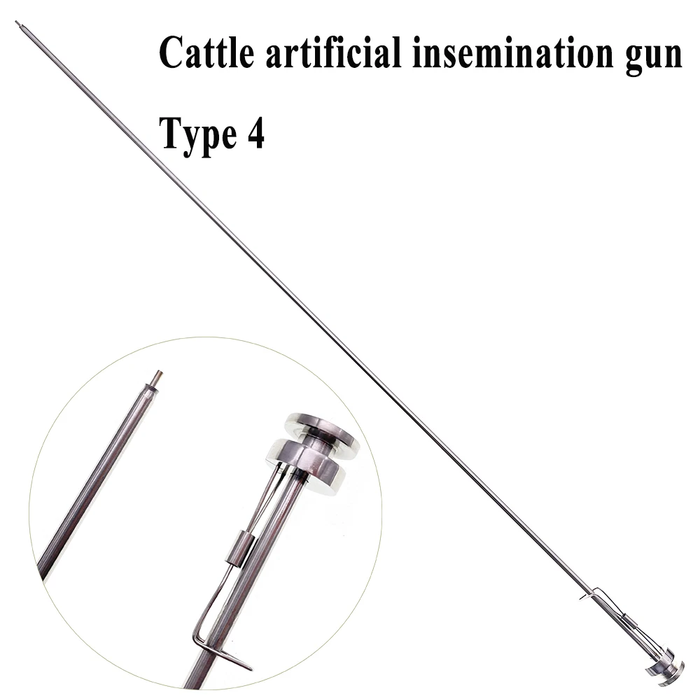 2PCS Cattle Cow Bovid Artificial Insemination Gun Catcher Pipe Tube Casing Needle Dairy Pasture Veterinary Equipment Tools