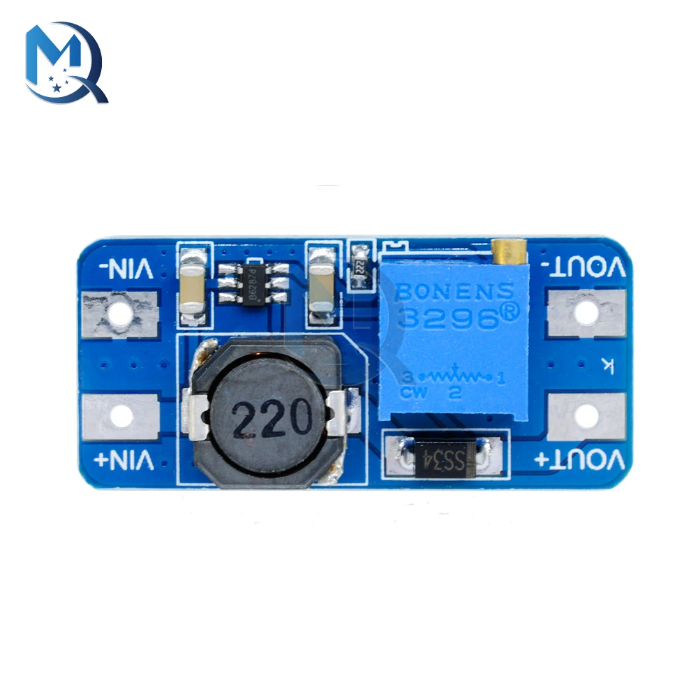 MT3608 2A DC-DC Adjustable Boost Module Step Up Converter Booster Power Supply Board for Arduino 2V-24V to 5V 9V 12V 28V