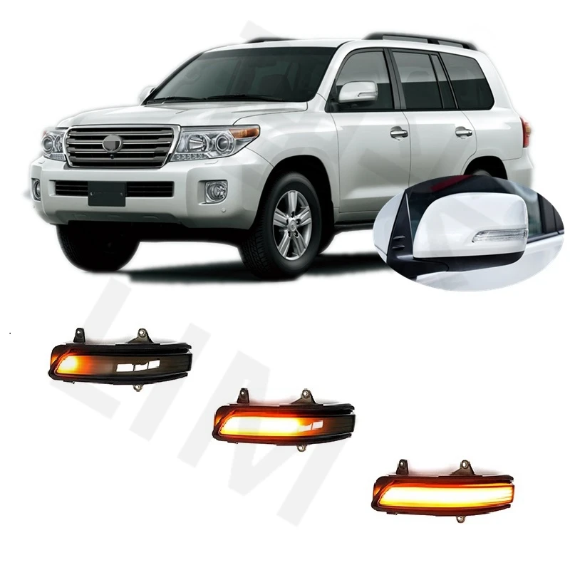 for Toyota Land Cruiser 200 Series GRJ20 VDJ20 UZJ20 URJ20 2009 - 2018 Dynamic LED Side Mirror Turn Light Signal Lamp