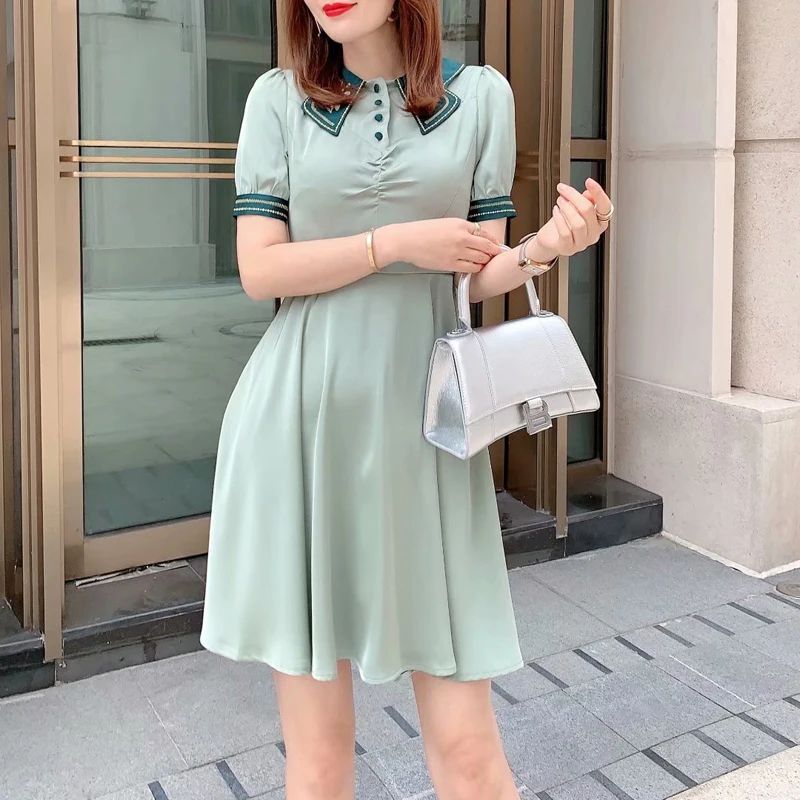 Milan Runway Designer High Quality Mini Summer Fashion Party Casual Sexy Workplace Vintage Elegant Slim Girls Embroidery Dress