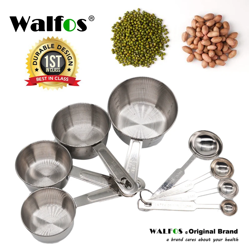 

Walfos Hot Selling Stainless Steel Kitchen Measuring Cup Measuring Tools Measuring Spoons Baking Spoon Of Sugar Coffee Sets