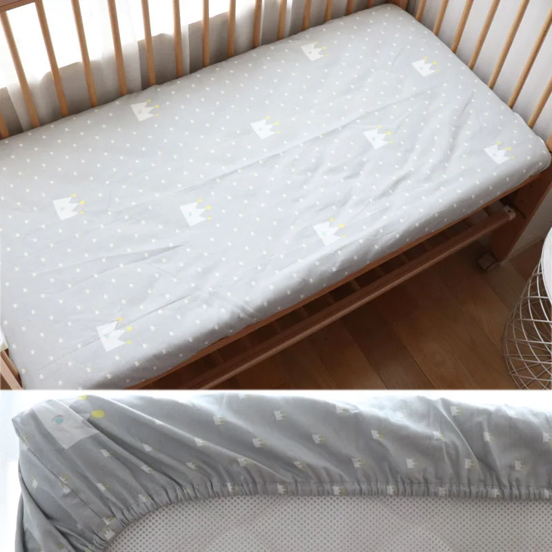 Baby Cot Fitted Bed Sheet For Newborn Cotton Crib Bed Sheet For Children Mattress Cover Protector 120x70cm Allow Custom Make