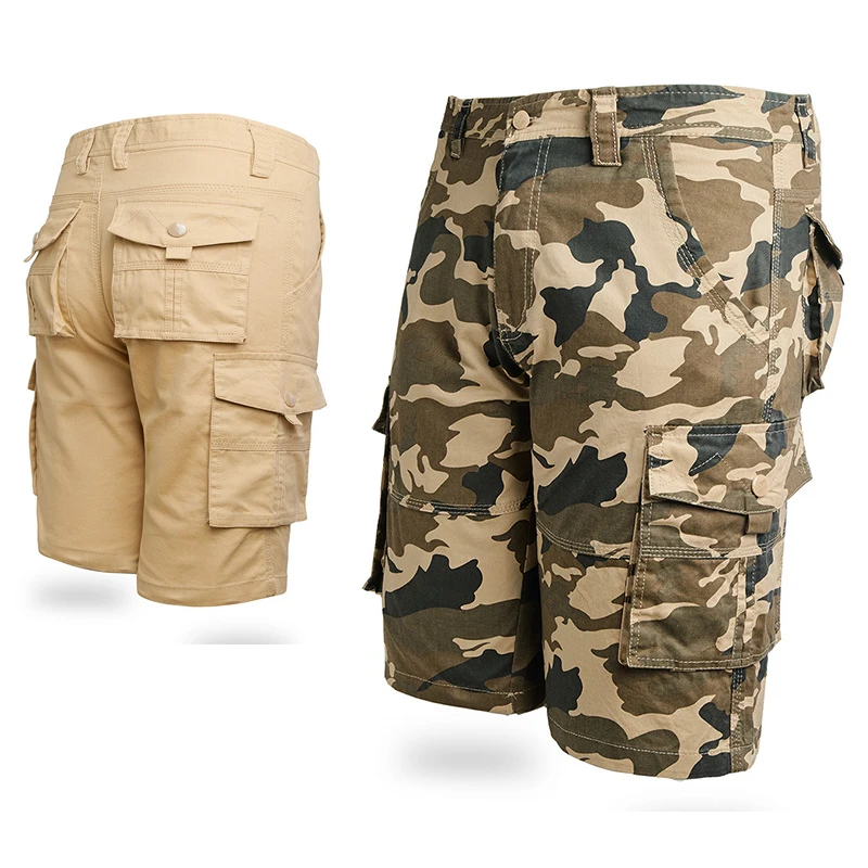 

Men's Summer Cotton Bermuda Shorts Loose Casual Outdoor Sportswear Breathable Hiking Camping Fishing Camouflage Half Pants 29-40