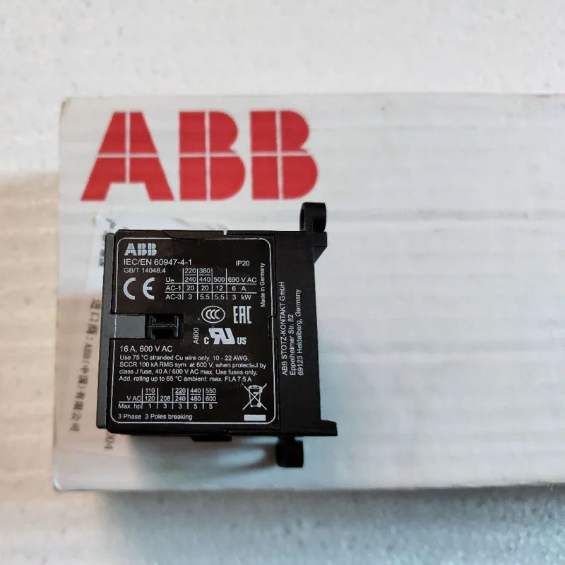 ABB B6, B7 3-pole mini contactors – with flat pin connection AC operated  B6-30-10-F  B6-30-01-F  B7-30-10-F   B7-30-01-F