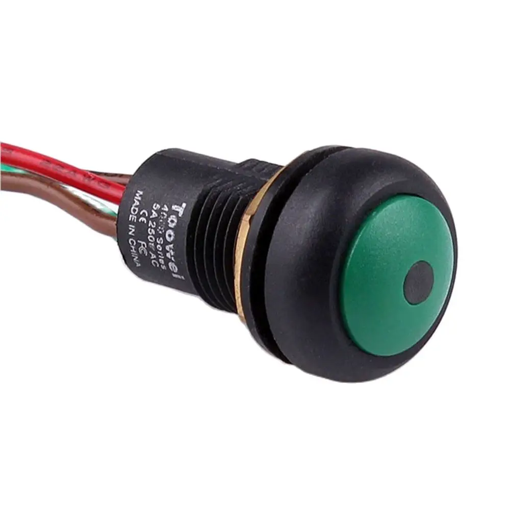 12mm Momentary Normal Open DOT Led Electric Care Pushbutton Switch with Wires