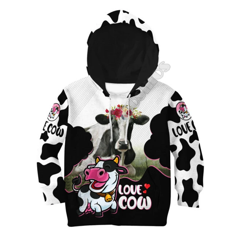 Dairy cattle 3d printed Hoodies family suit tshirt zipper Pullover Kids Suit Sweatshirt Tracksuit