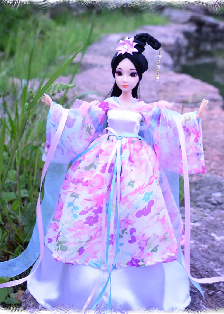 1/6 مقياس 30 سنتيمتر زي القديمة Hanfu فستان الشعر الطويل الجنية الأميرة باربي دمية المفاصل الجسم لعبة مجسمة هدية لفتاة C1235C