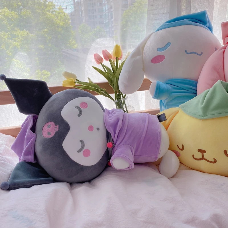 

Кукла Sanrio Kuromi плюшевая в японском стиле, мультяшная аниме мелодия, милая коричная игрушка, Успокаивающая кукла для девочек, рождественские подарки, 40 см