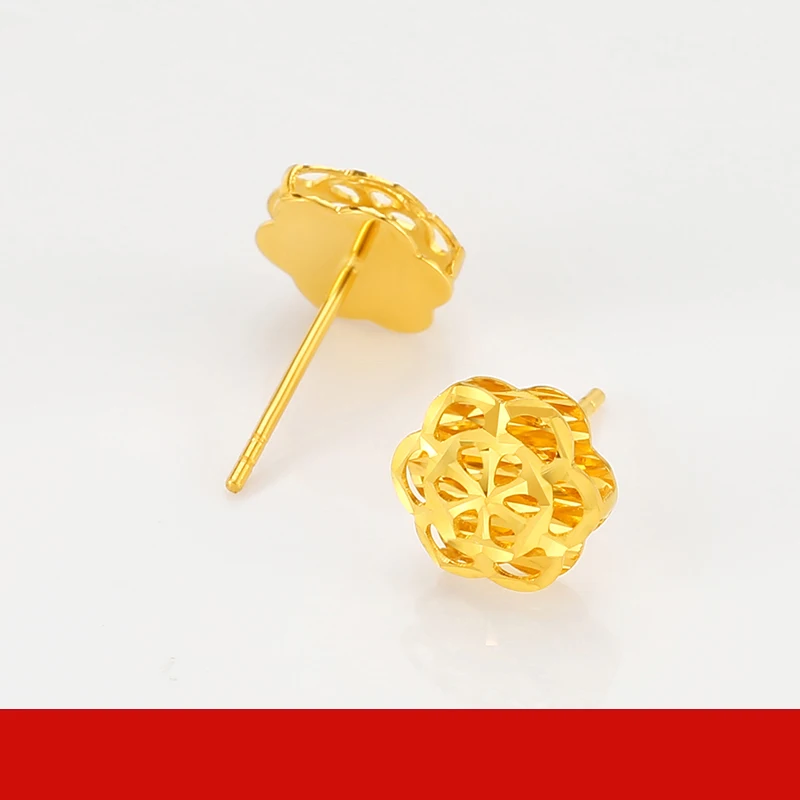 24K Pure Gold Earring Real AU 999 Solid Gold Earrings Nice Good Hollow Tassel Upscale Trendy Fine Jewelry Hot Sell New 2025