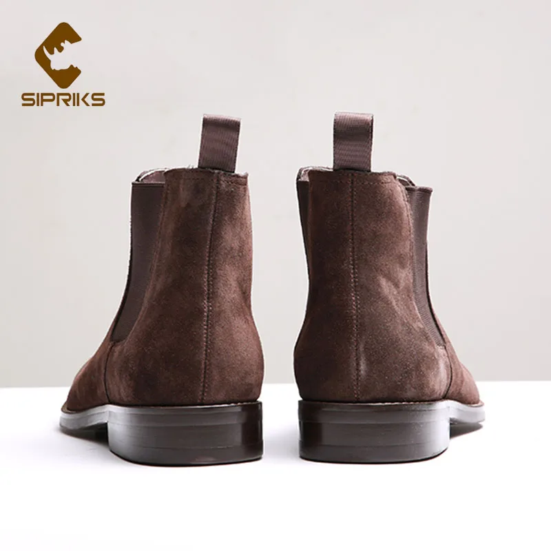 Sipriks Men Shoes Vintage Classic Male Quality Leather Ankle Boots Big Size 44 Autumn Genuine Leather Chelsea Boots Sneakers X11