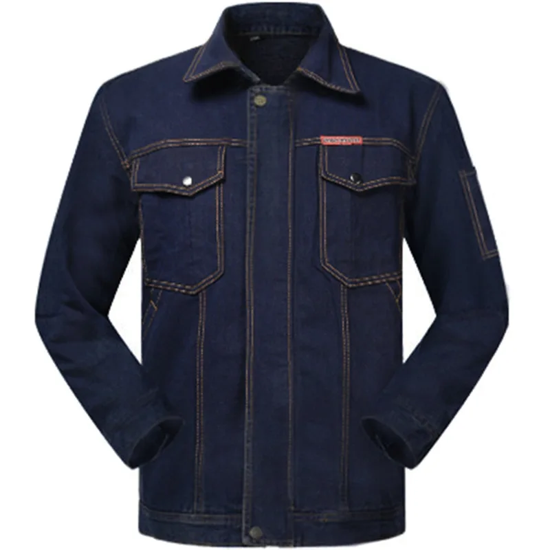 Denim Welding Clothing Men Work Uniform Durable Anti-scald Sparking Worker Uniform Welder Suit Mechanical Auto Repair Coveralls