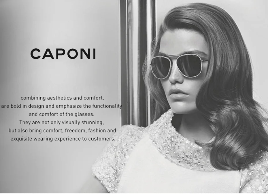 CAPONI Polarisierte Damen-Sonnenbrille, modisches Acetat, Outdoor-Vintage-Design, hochwertige Sonnenbrille, UV400, bernsteinfarbener Farbton, CP36002 – Detail 25
