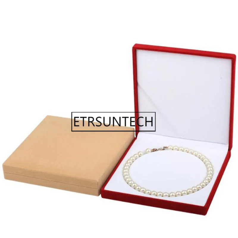 20pcs Jewelry Box Pearl Necklace Jewelry Display Box Velvet Wedding Engagement Gift Package 17*17.5x3.5cm