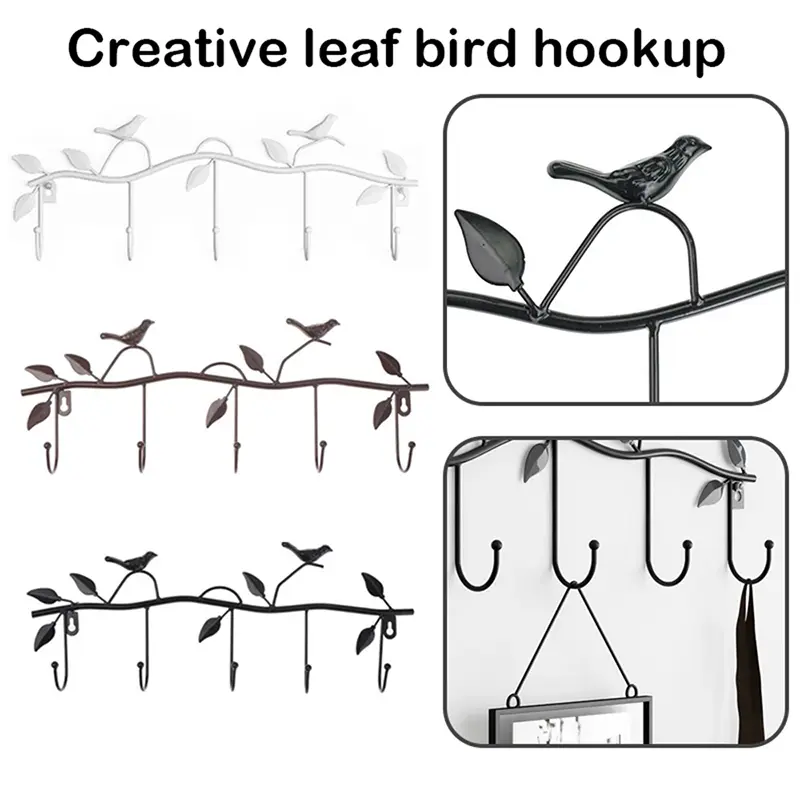 Birds Metal Wall Coat Rack and Hat Rack Multi-Function Mounted Hook Hangers For Livingroom Bedroom Decorative Hook Up Floor - Image 5