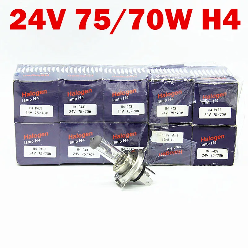 

10PCS 24V TRUCK use Halogen H4 75/70W warm white auto halogen headlight lamp