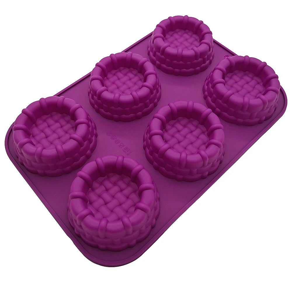 

6 Holes Silicone Mooncake Baking Mold Jelly Pudding Bread Cake Bakeware Refrigerator Available High Temperature Resistance