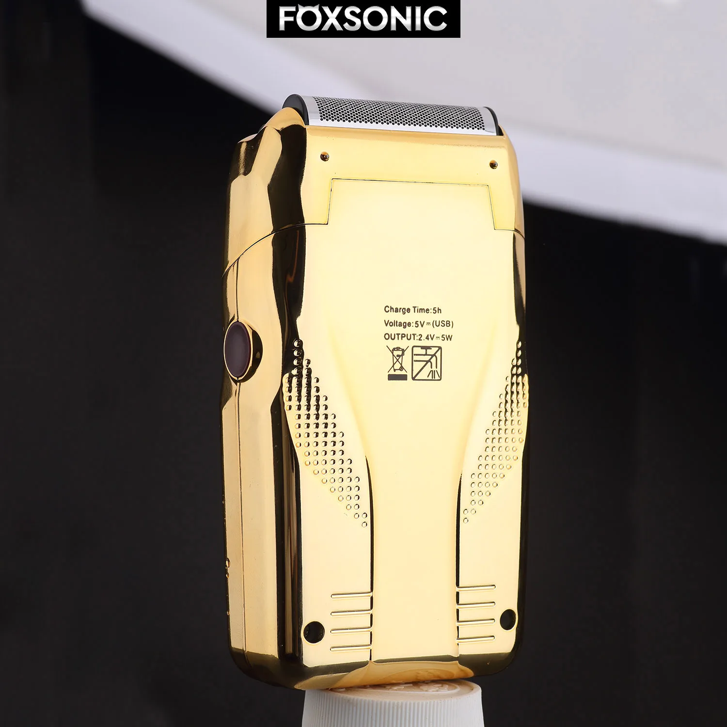 WAHFOX-Afeitadora eléctrica de peluquero para hombres, máquina de afeitar con cabezal de aceite, USB, empuje blanco