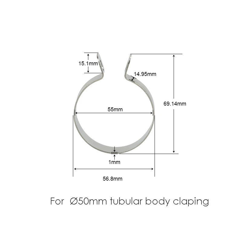 Strong Spring Force Steel Ring Clamp Suspended Circle Holder for 50mm Tubular Body Screw Hole Locked THK1mm