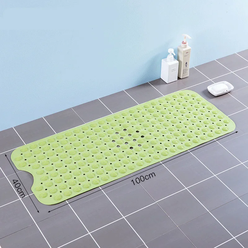 120*80cm High Quality Odorless PVC Carpet Super Soft Bathroom Bath Non-slip Mat Bathroom bathtub feet Mat With Suction Cup