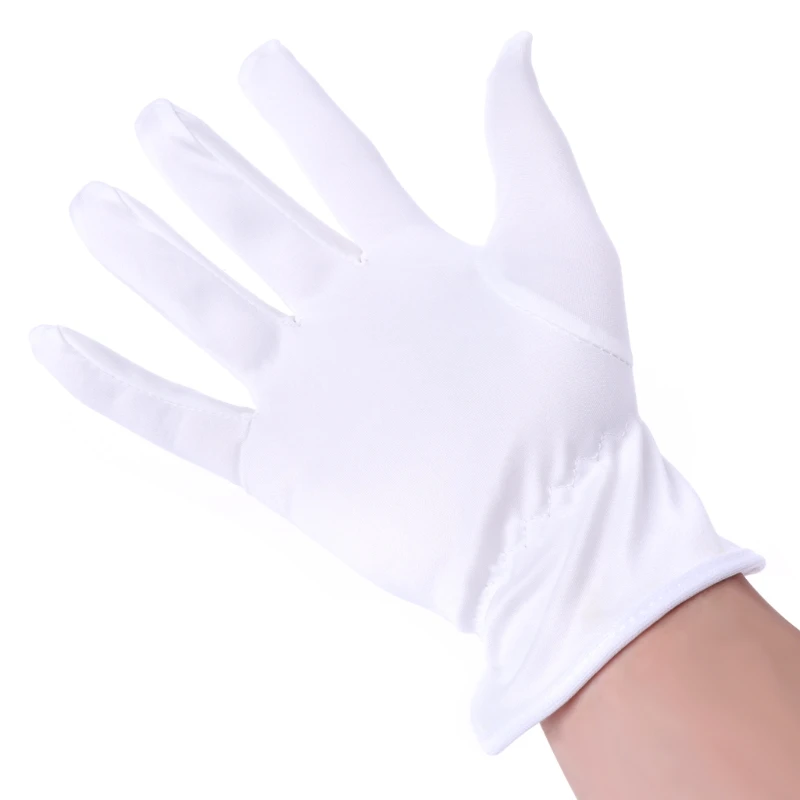 Practical Jewelry Gloves Wrist Length Gloves White Gloves Work Protection Coin Inspection Gloves for Fetching Jewels Dropship