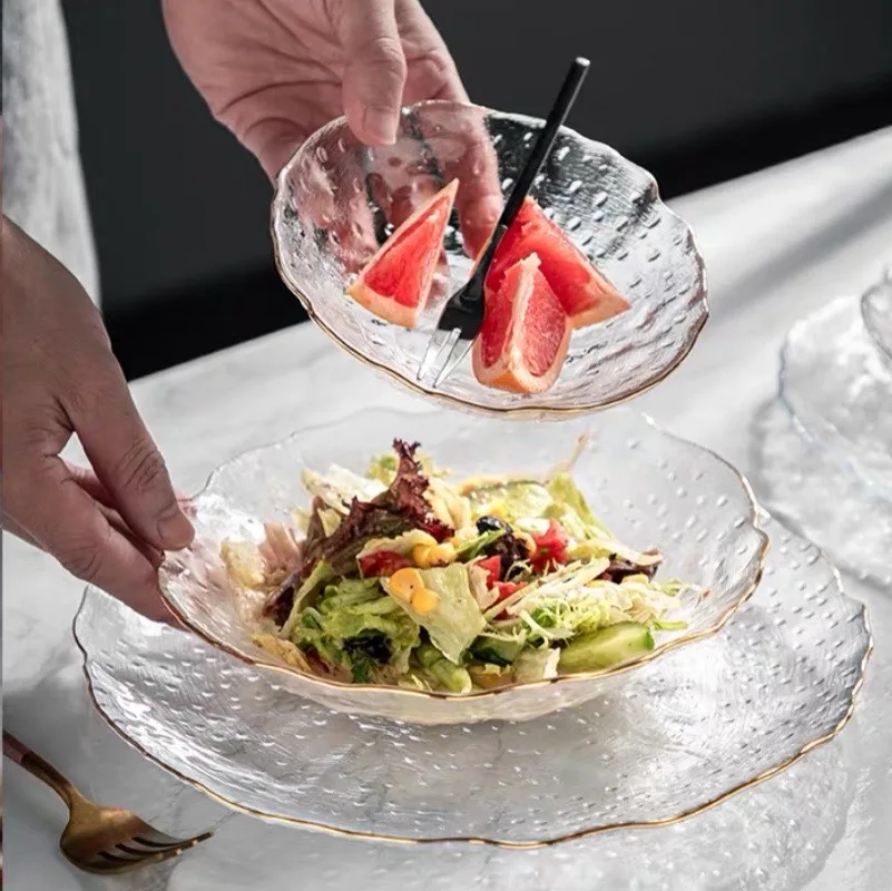 

Fruit Plate Modern Small Fresh 빈티지 접시 INS Wind Phnom Penh Nordic Crystal Glass Plates Creative Snack Personalized Assiette