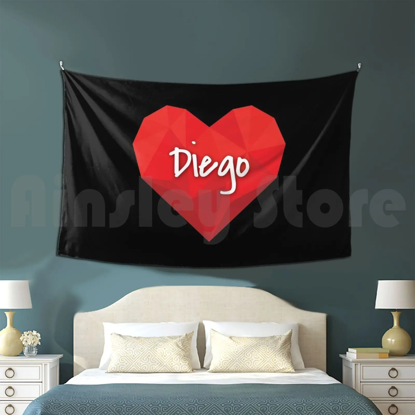 Diego In My Love Heart Forever Tapestry Living Room Bedroom Diego In My Heart Forever Love Love Diego Diego I