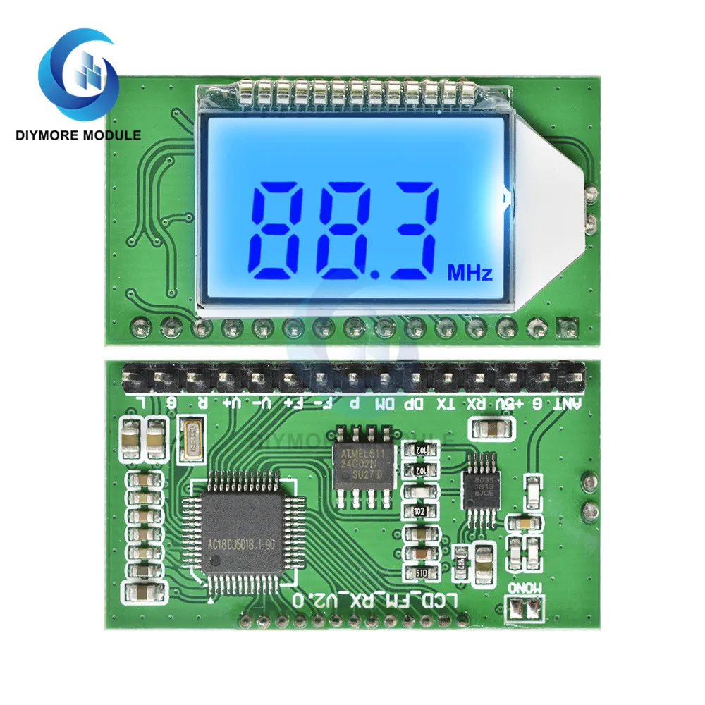 87-108MHZ FM Radio Trasmettitore/Ricevitore Modulo LCD Display Digitale 3.0V-5.0V DSP PLL ricerca automatica per la Radio FM Kit FAI DA TE