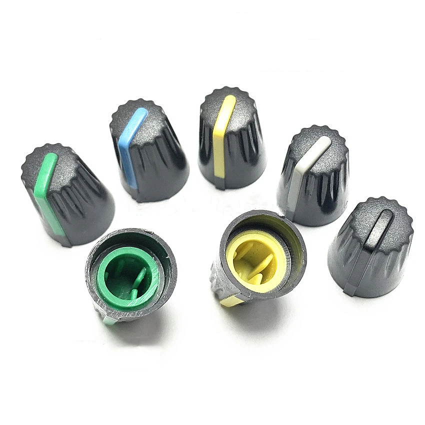 10PCS 14X19MM Potentiometer Encoder Band Switch Plastic Knob Caps 6mm Flower Shaft Hole Adjustment Cap