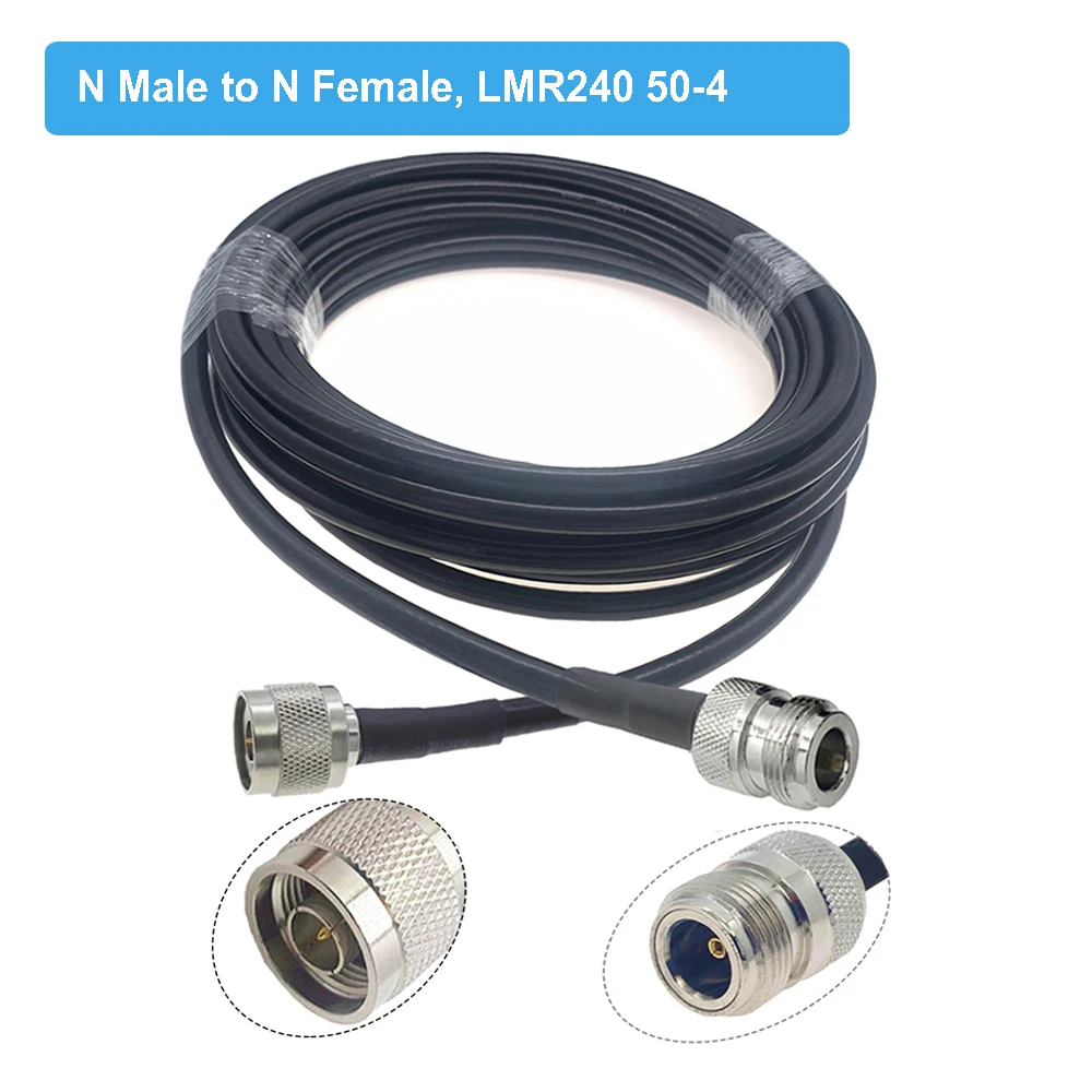 BEVOTOP LMR240 50-4 Cable N Male to N Male Plug RF Coaxial Pigtail Jumper 4G 5G LTE Extension Cord RF Adapter Wire 50CM~50M