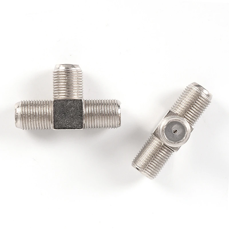Cable adaptador divisor RF de latón para TV, toma de plata virgen, 1 unidad, venta al por mayor