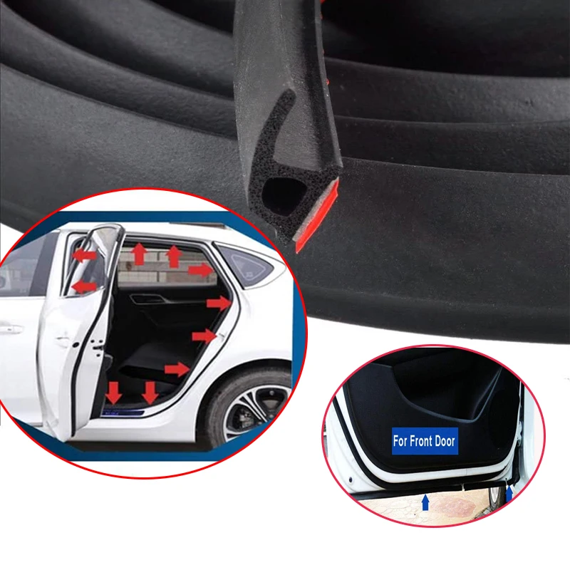 1.6M P Type Car Door Sound Insulation Sealing Strip EPDM Rubber Door Weather Strip Dustproof Soundproof Auto Door Seals General