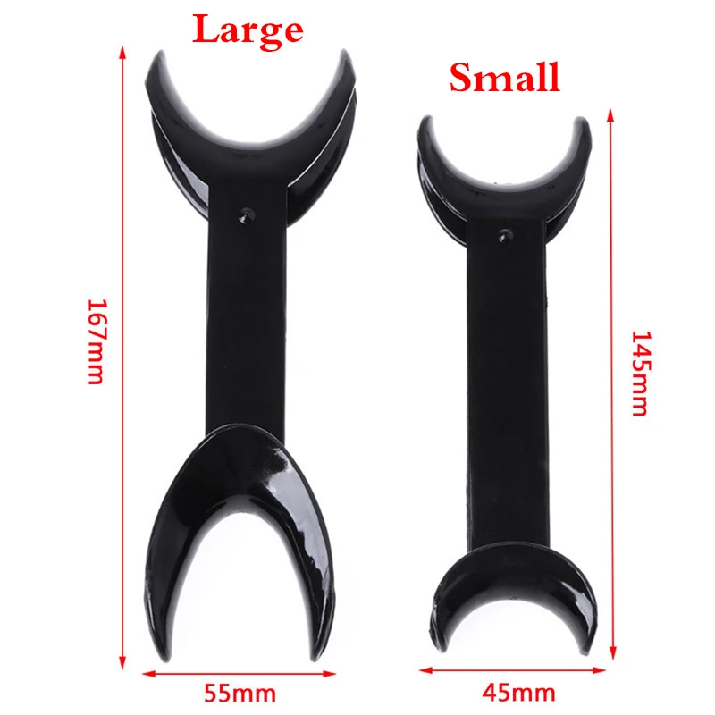 4pcs Dental Tool T-Shape Black Intraoral Cheek Lip Retractor Opener Double Head Orthodontic Teeth Mouth Opener Size Small+Large