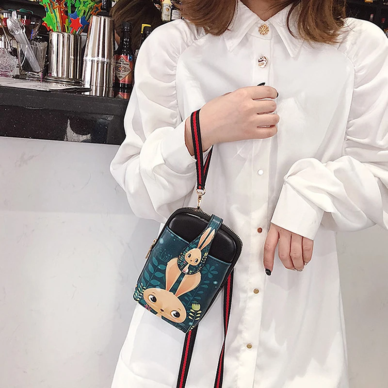 Nuova borsa a tracolla carina per donna borsa a portafoglio multifunzionale per cellulare borsa da donna in pelle di cartone animato borsa di design