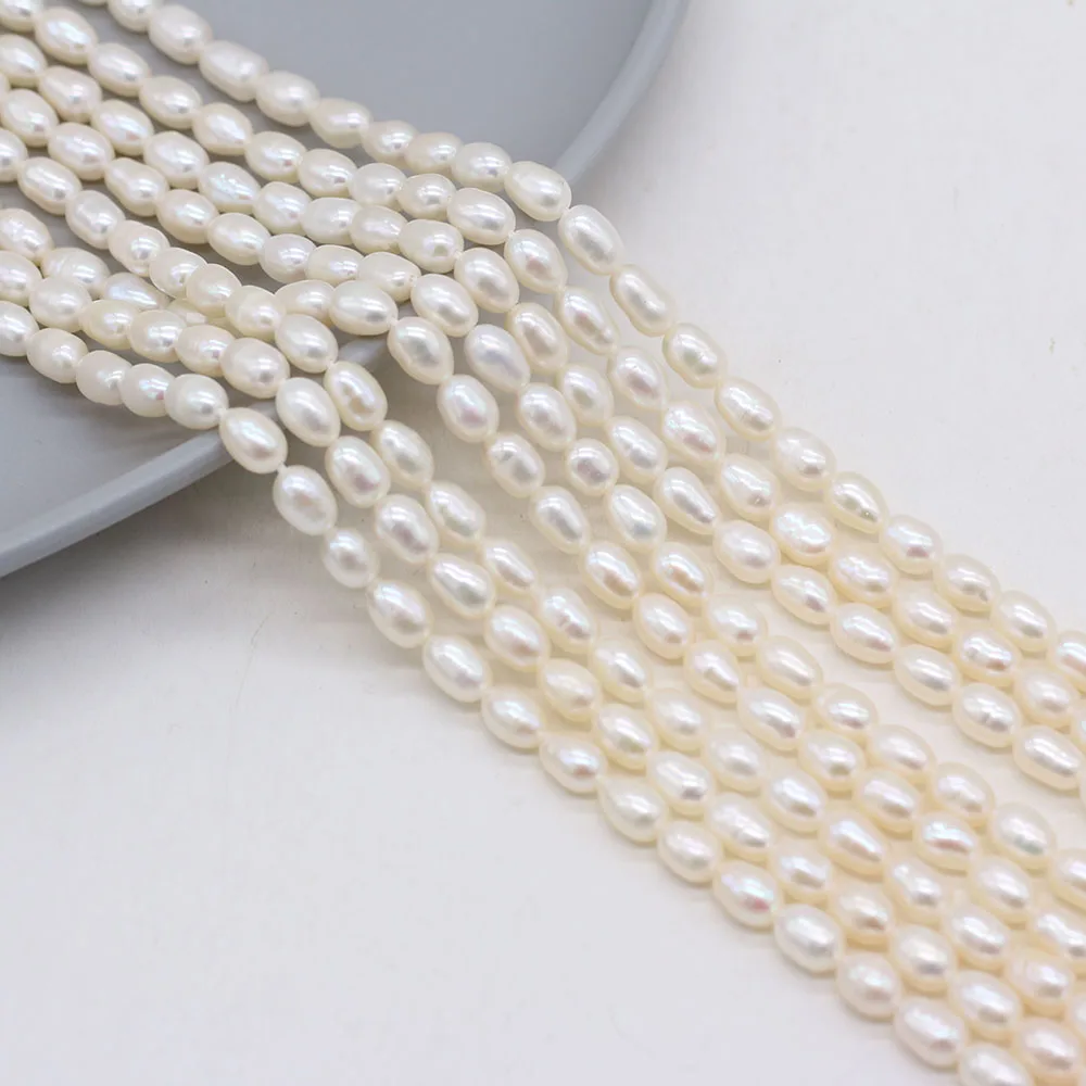 Natural Freshwater High Quality White Pearl Rice Beads Loose Pearls For Jewelry Making DIY Charms Bracelet Necklace Accessories