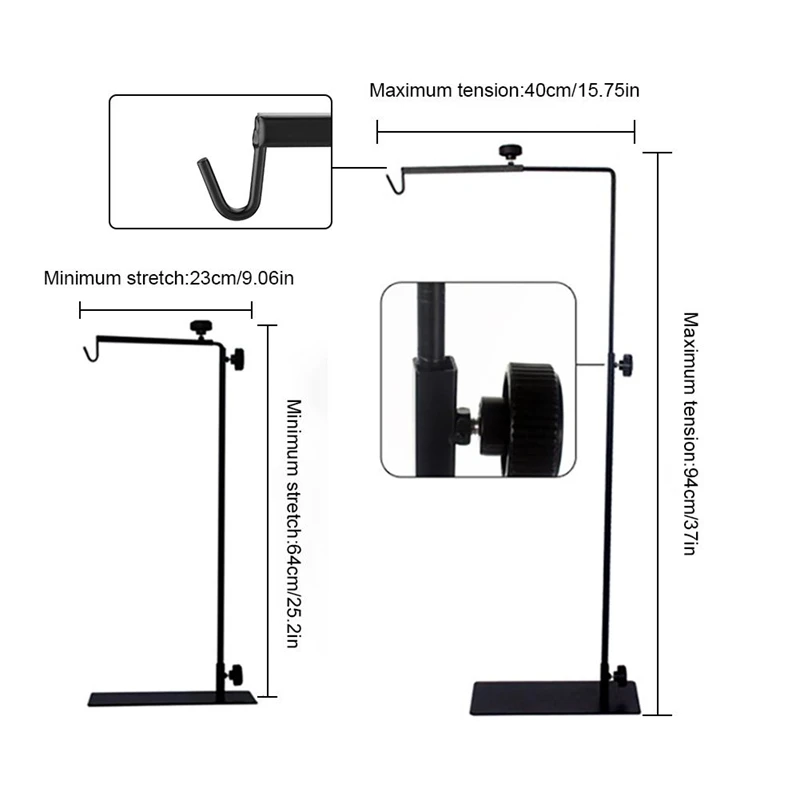 Hot Reptile Lamp Stand Adjustable Telescopic Metal Floor Lamp Bracket for Succulent Lizard Tortoise Turtle Heating Light Holder