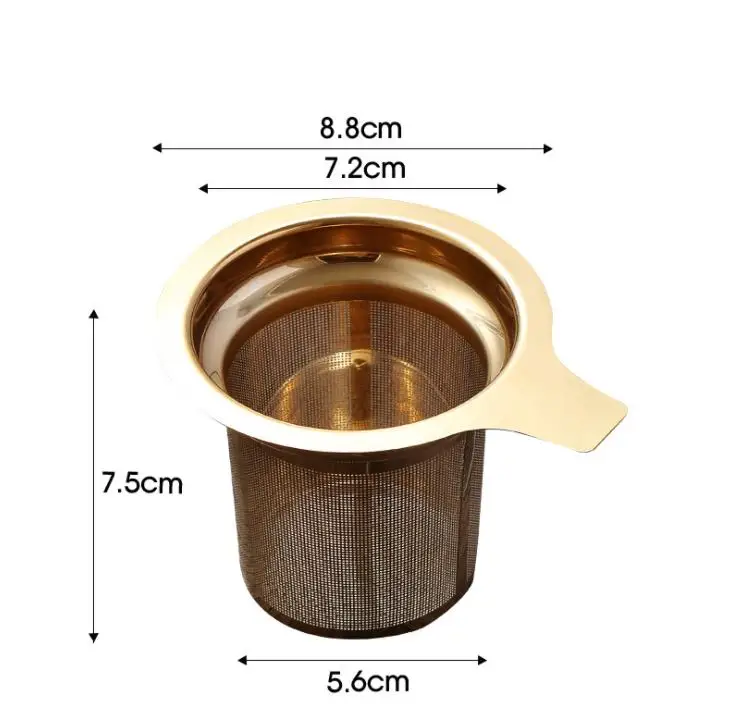 

500pcs 304 Stainless Steel Round Strainer Tea Coffee Infuser for Mug Cup Filter Sieve Tray Metal Mesh SN4106