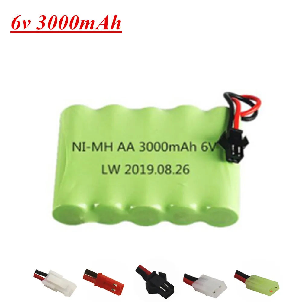 6V 3000mAh AA Battery For RC Cars Robots Tanks Gun Boats 6v NiMH Battery Aa 2400mah 6V Battery Pack and Charger Set