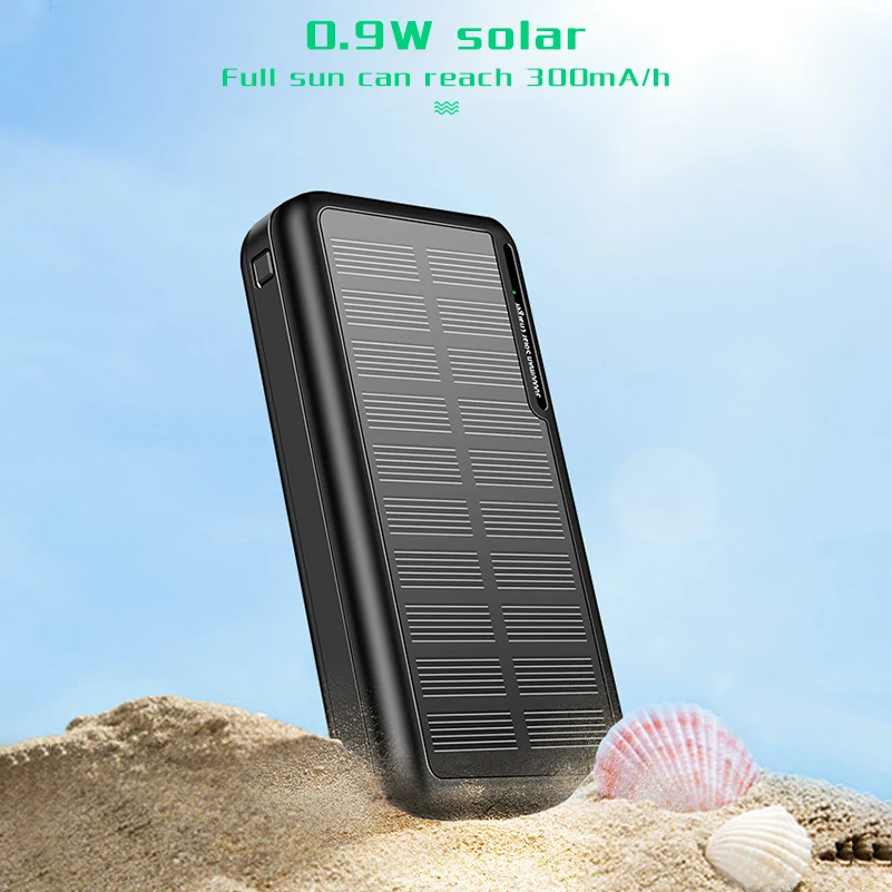 30000mAh Solar Power Bank For Xiaomi Dual USB Portable Charger Powerbank Solar Panel External Battery Camping for iPhone Samsung