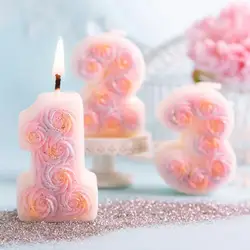 0 - 9 Numbers Shape DIY Silicone Mold 3D Hand Made Sucker Sticks Chocolate Candle Molds For Cake Party Decoration Mould