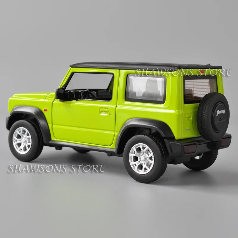 1:26 odlewany Metal Model samochody zabawkowe Suzuki Jimny miniaturowa replika SUV Pull Back z dźwiękiem i światła czerwona zieleń