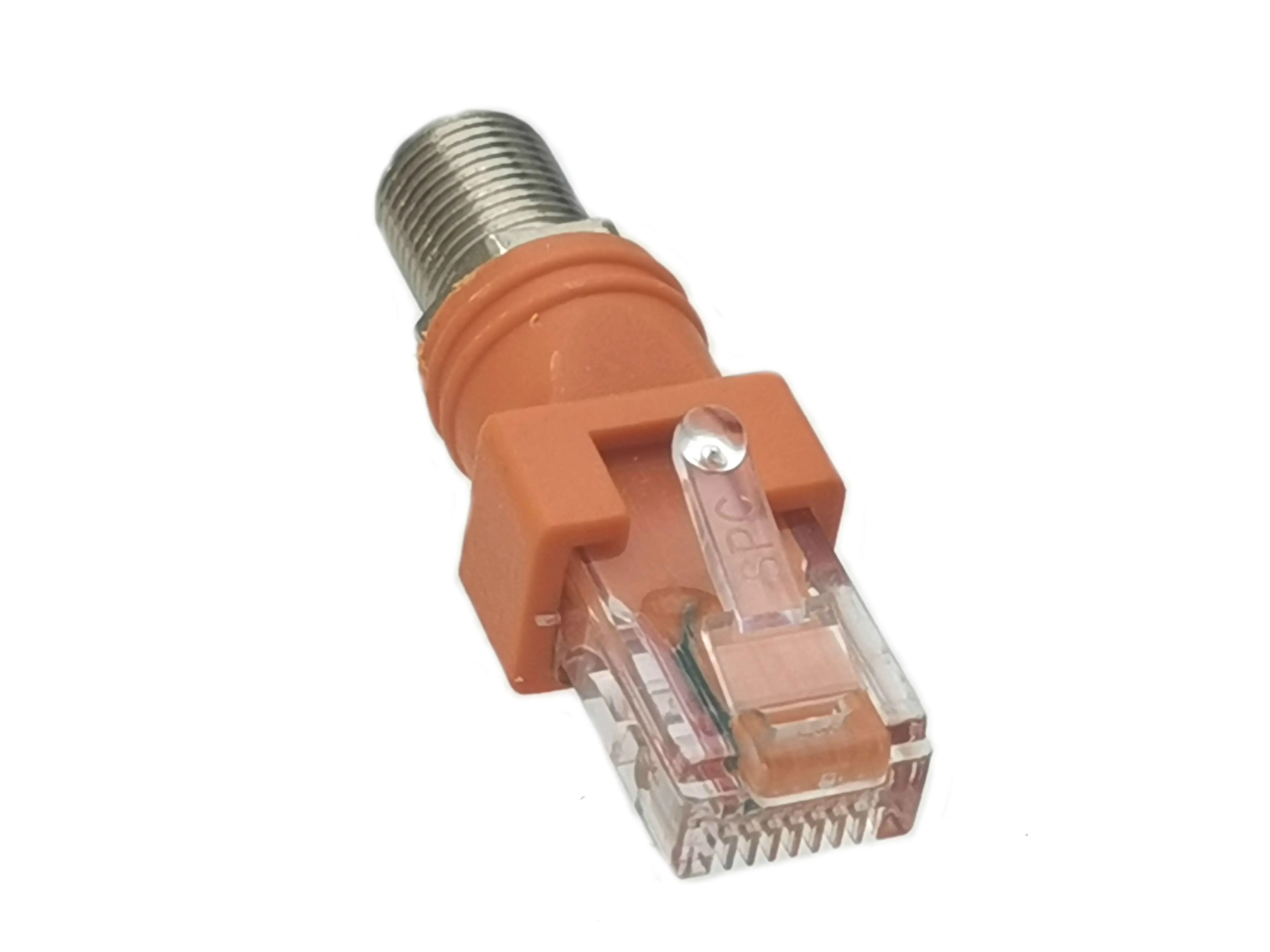 1Pcs RJ45 Stekker Naar F Tv Vrouwelijke Jack Rf Adapter Connector Coax Barrel Koppeling Hoge Quanlity