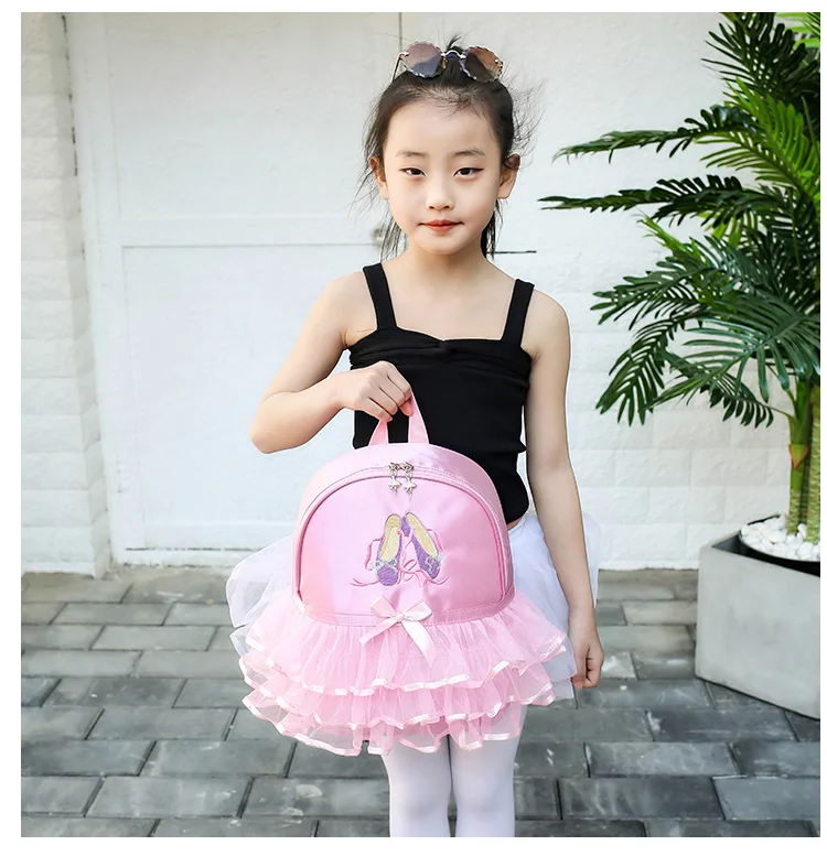 Verstelbare Schouder Meisjes Ballet Dans Zak Studenten Pailletten Rits Sluiting Rugzak Roze Leuke Meisjes Ballet Dans Rugzak
