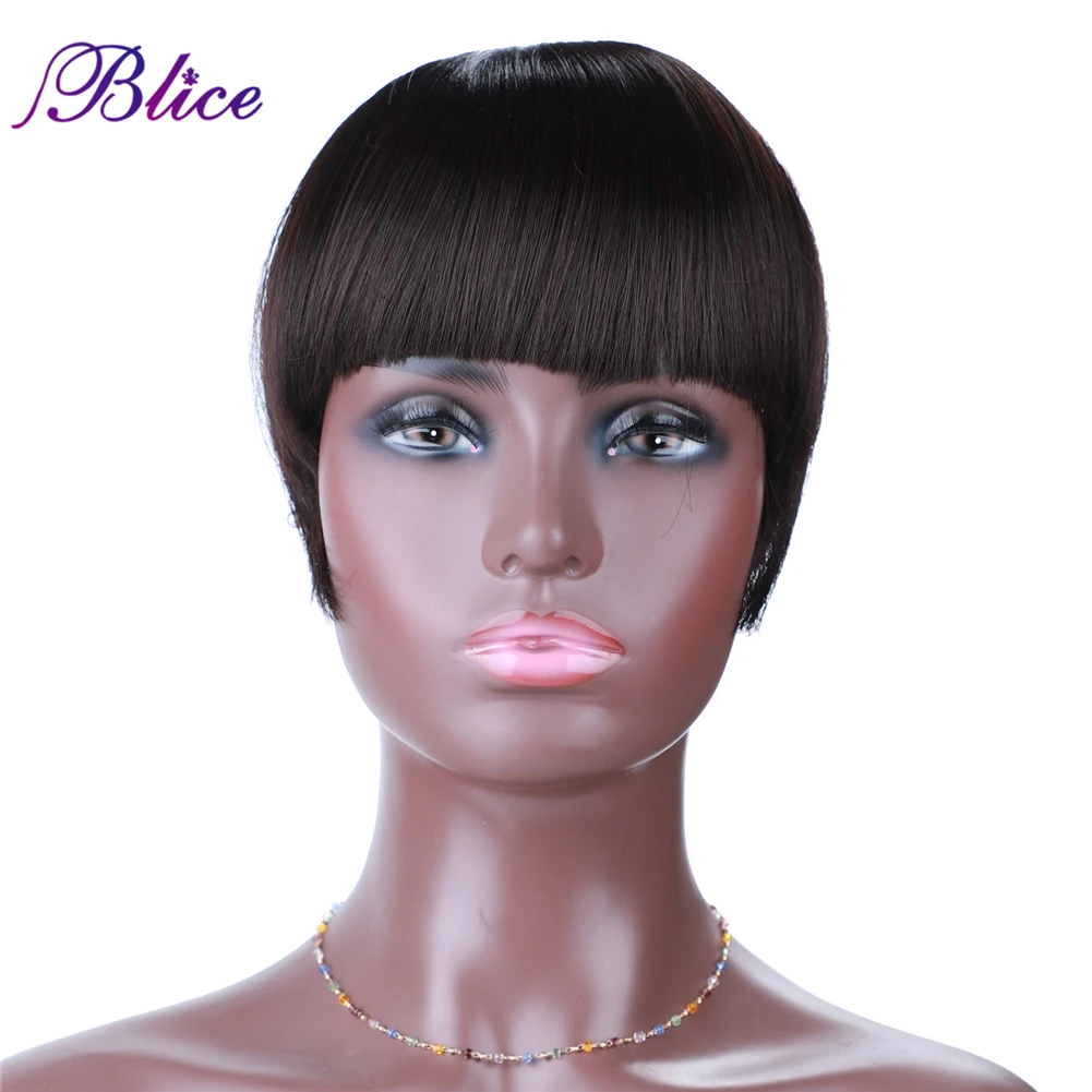 

Blice Synthetic Clip-In Bangs Front Neat Flat Bang Straight Hairpiece Increase Hair Volume Head Top Cute Hair Clips