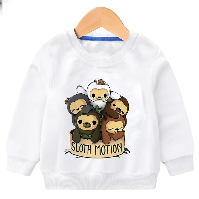 Boys Clothing Sloth Sweatshirts For Autumn Winter Tops Children Hoody Shirts Cartoon Printed Kids Sport Sweaters Boys Girl