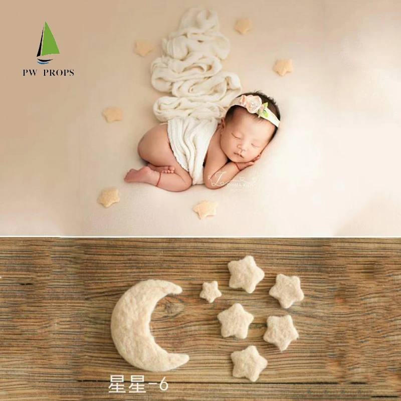 Newborn Star And Moon Posing Photo Prop, Moon Prop And Stars Prop Baby Boy And Girl Photography Props