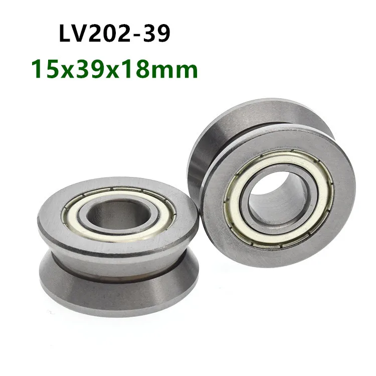 

4pcs/10pcs LV202-39 ZZ 15x39x18mm V groove pulley roller ball bearing Traces walking guide rail bearings 15*39*18mm V-39